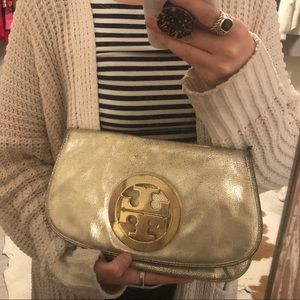 Gold Tory Burch Clutch